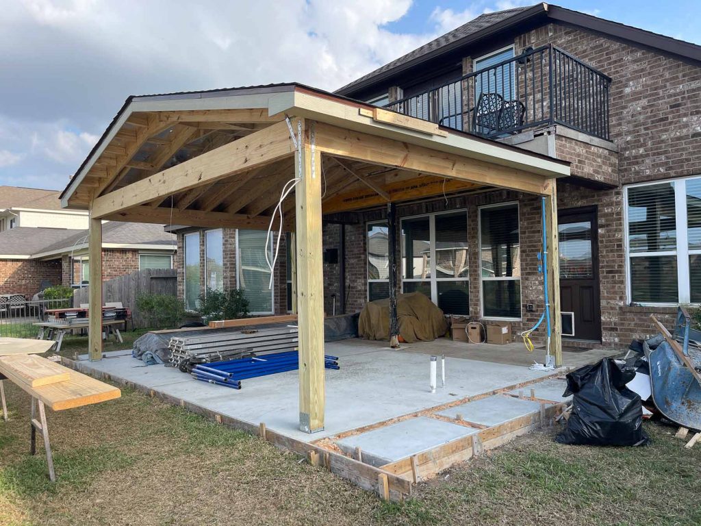 house before patio cover