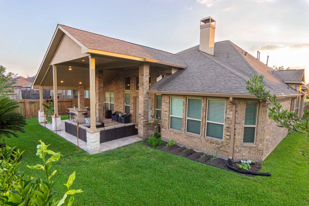 Patio Covers Katy Texas. Large high celling Patio Cover in Cinco Ranch Katy Texas