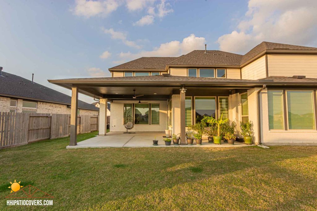 HIp-Style Patio Cover in Katy, TX. front View