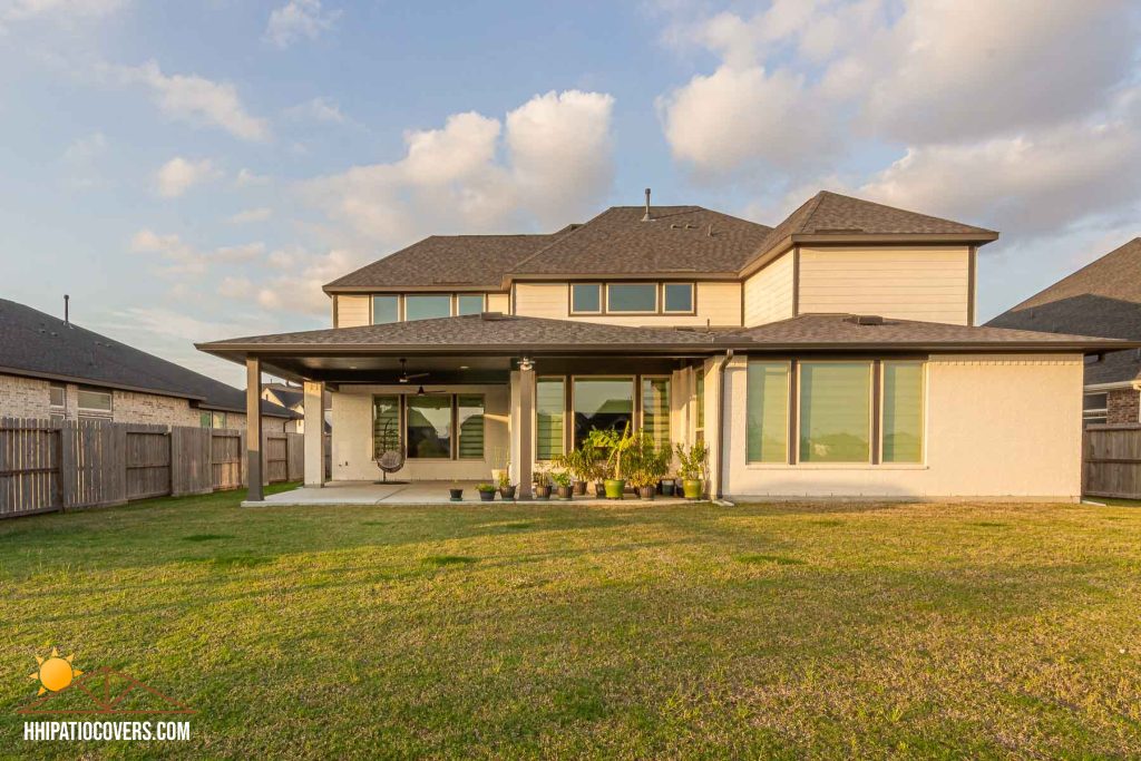 HIp-Style Patio Cover in Katy, TX. Front View